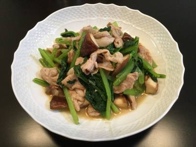 豚肉と小松菜のサッと炒め