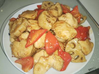 れんこんと鶏むねのチャイナデリ風