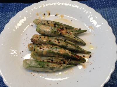 オクラのピリ辛マヨネーズ焼き