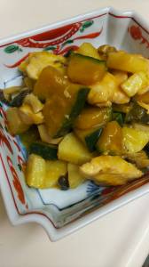 鶏むねと秋野菜の甘酢あん