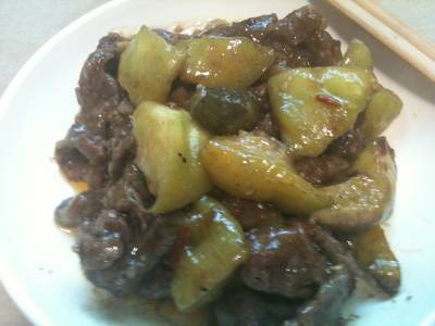 なすと牛肉のピリ辛みそ炒め