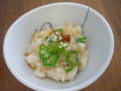 長芋とオクラの梅わさびあえ