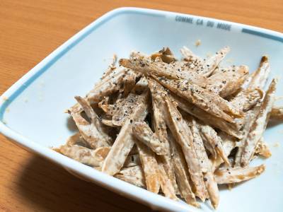 れんこんのクリーミーチーズきんぴら