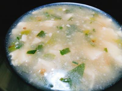 くずし豆腐とたっぷりねぎのスープ