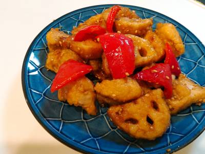 れんこんと鶏むねのチャイナデリ風