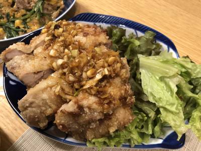 蒸し鶏のパリパリ焼き