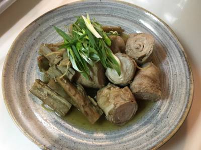 ゴロゴロごぼうと豚バラの煮物