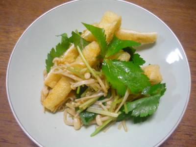 えのきと油揚げの柚子こしょう酢