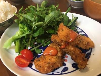 生ざけのハーブパン粉揚げ