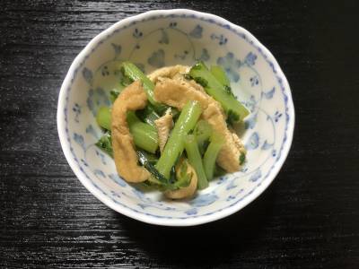 大根の葉と油揚げの煮びたし
