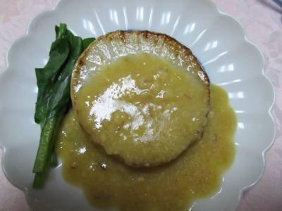 大根のステーキ しょうがみそソース