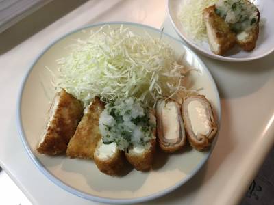 豆腐の焼きカツ磯辺おろしソース