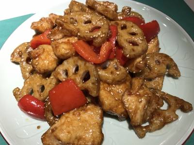 れんこんと鶏むねのチャイナデリ風