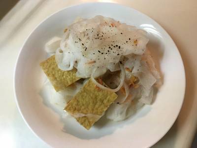 厚揚げとせん切り大根の蒸し煮