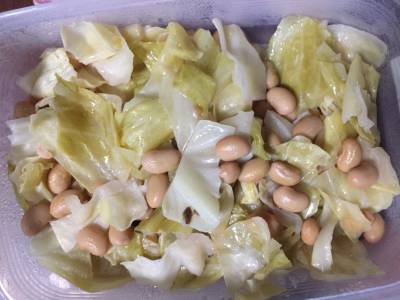 キャベツと大豆のビネガー煮