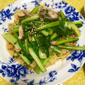 豚肉と小松菜のあんかけ焼きそば