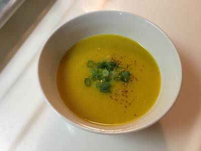 白みそ仕立てのかぼちゃスープ