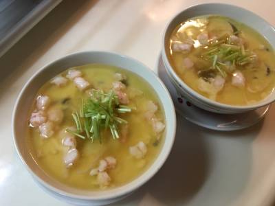 おからの茶碗蒸し　えびそぼろあん