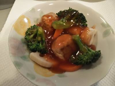 肉だんごの甘酢あんかけ