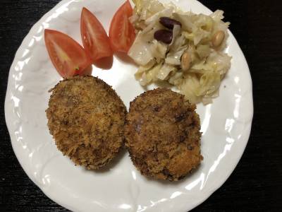 キャベツと大豆のビネガー煮