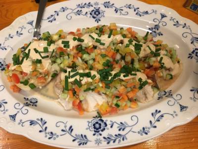 鶏むね肉のタリアータ 生野菜ソース