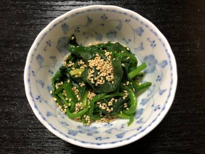 減塩 ほうれんそうの ごまポン酢あえ