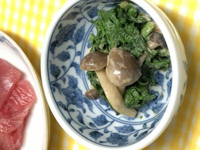 春菊としめじのごまポンあえ