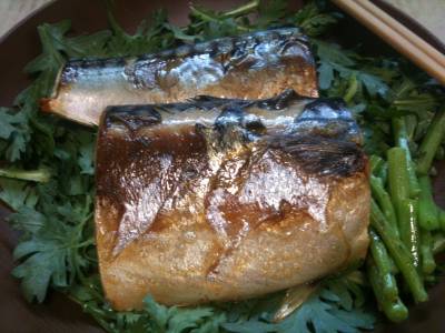 ぶりの照り焼き 春菊添え