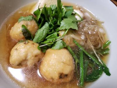 せりつくねの揚げだし