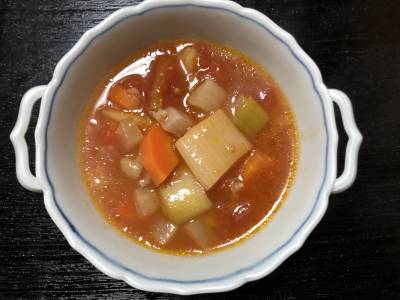 ねぎと根菜のミネストローネ