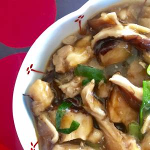 干ししいたけと鶏手羽のしょうゆ煮