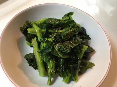 菜の花とわかめのごま酢あえ