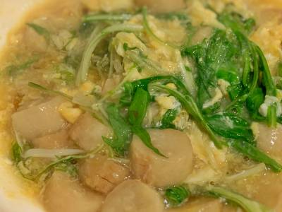 水菜と麩の卵とじ