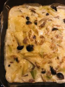 ねぎときのこのグラタン