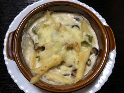 ねぎときのこのグラタン