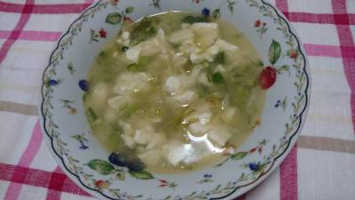 ねぎと豆腐のスープ