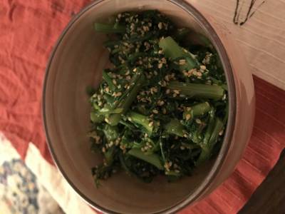 春菊とせりの朝地あえ