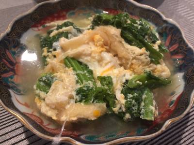菜の花と油揚げの卵とじ レシピ 鈴木 登紀子さん みんなのきょうの料理 おいしいレシピや献立を探そう