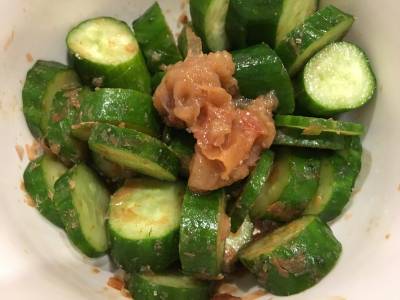 きゅうりのたたき梅あえ