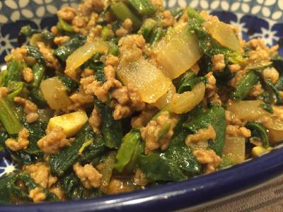 ほうれんそうとひき肉のカレー