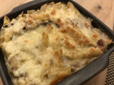ねぎときのこのグラタン