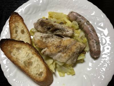 桜鯛のグリル 春キャベツソース