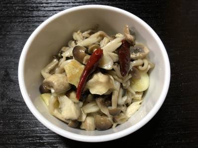 きのこの弱火ソテー