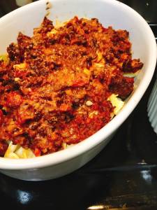 キャベツとボロネーズのチーズ焼き