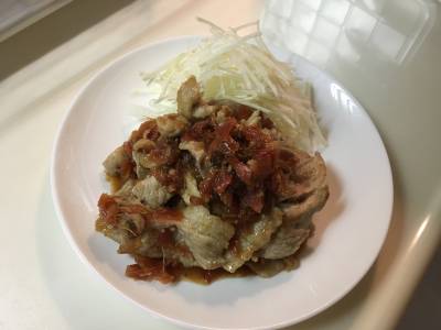 豚肉の福神漬け炒め