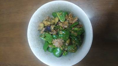 なすと豚肉のしぎ焼き