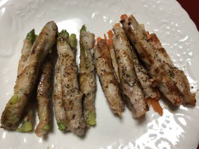 春野菜の豚肉巻き焼き