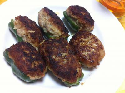 ピーマンの肉詰めオイスターソース味