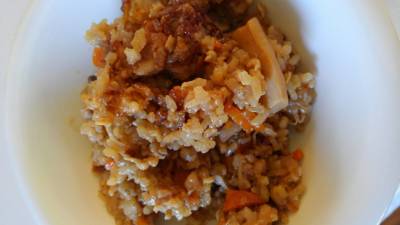 豚ひき肉としめじの炊き込みご飯