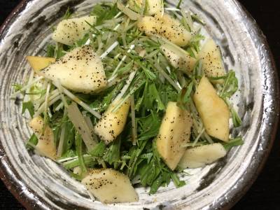 水菜のレモンじょうゆあえ